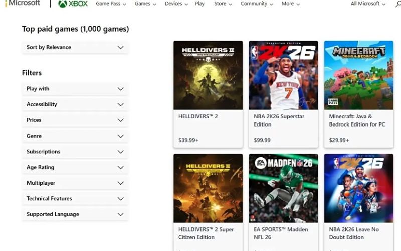 Xbox Best-Selling Games Chart: Sony’s Helldivers 2 Nears 18 Million Copies Sold