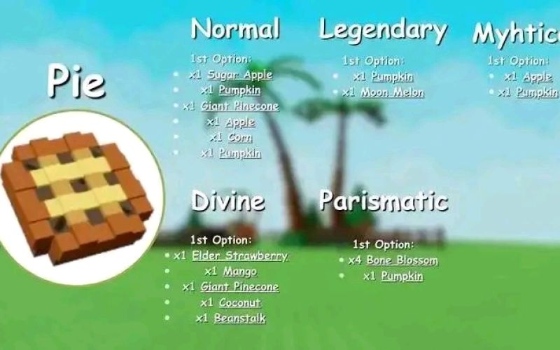 How to Make All Cooking Recipes in Grow a Garden