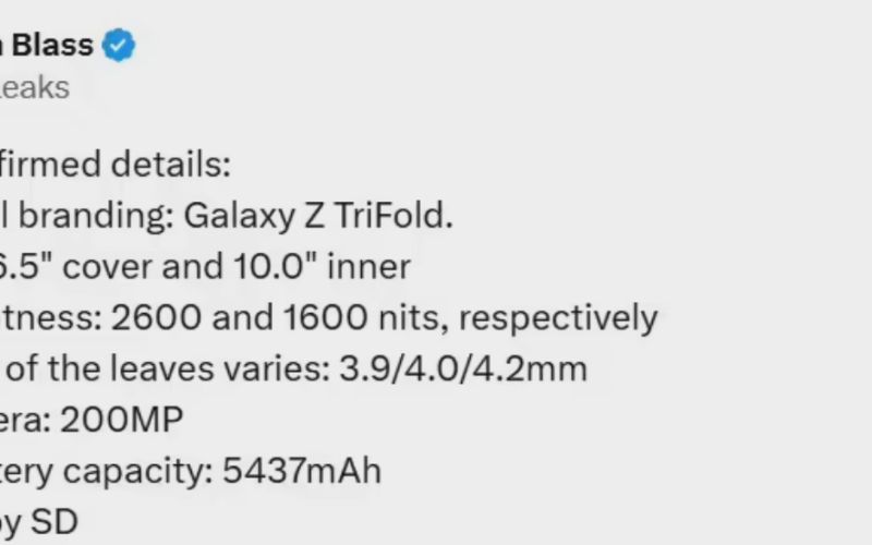 Samsung's first tri-fold phone, the Galaxy Z TriFold, is about to be released.