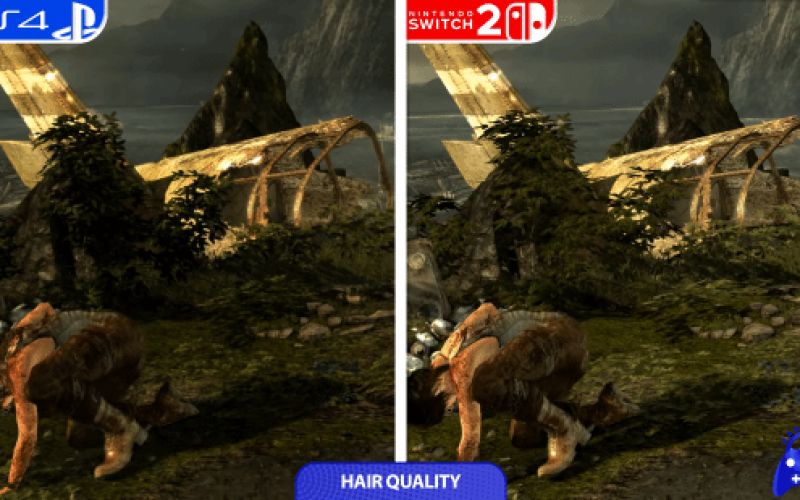 Graphics comparison of Tomb Raider 9 on Nintendo Switch and PS4