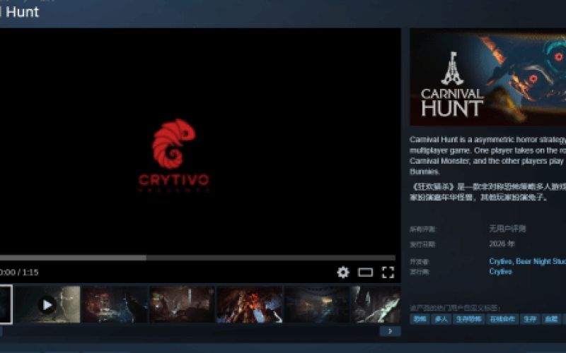 The multiplayer horror game Carnival Hunt is now available on Steam.
