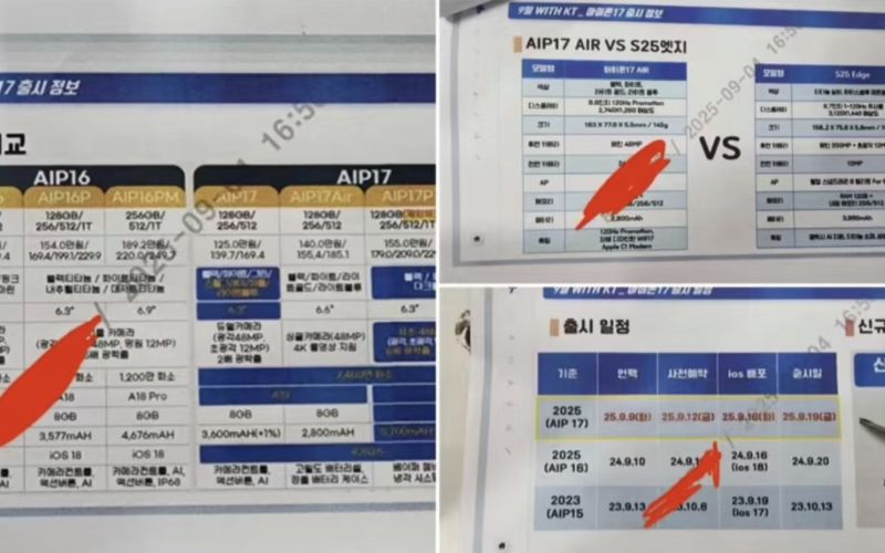OMG! Korean Carrier Leaks Detailed Specs of Apple’s iPhone 17 Lineup