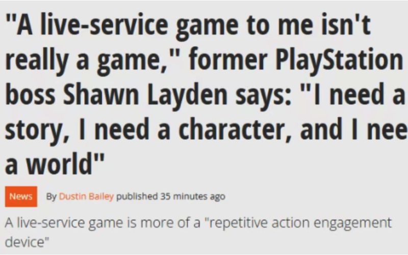 Former Sony Studio President Criticizes Live-Service Games: 